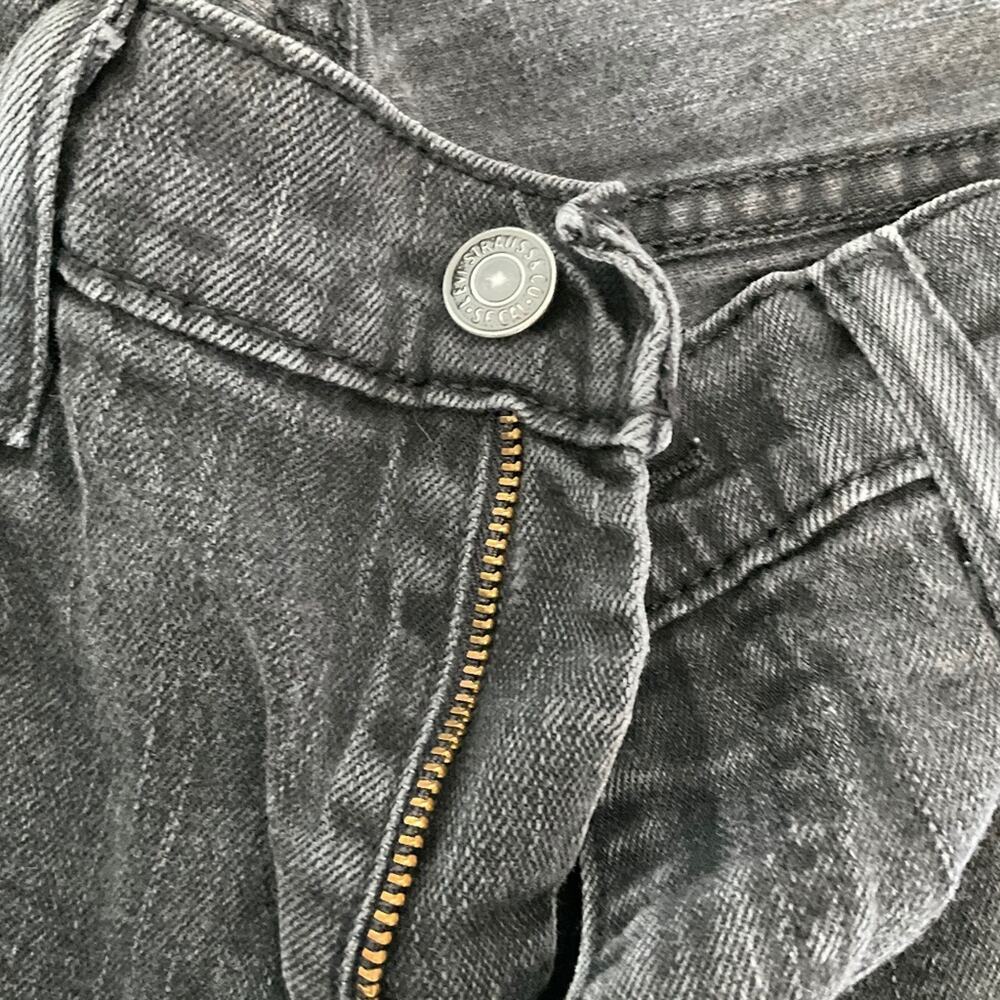 Men's Levi Jeans gray faded black 514 taper leg jeans Y2K 36x32 - Picture 10 of 16